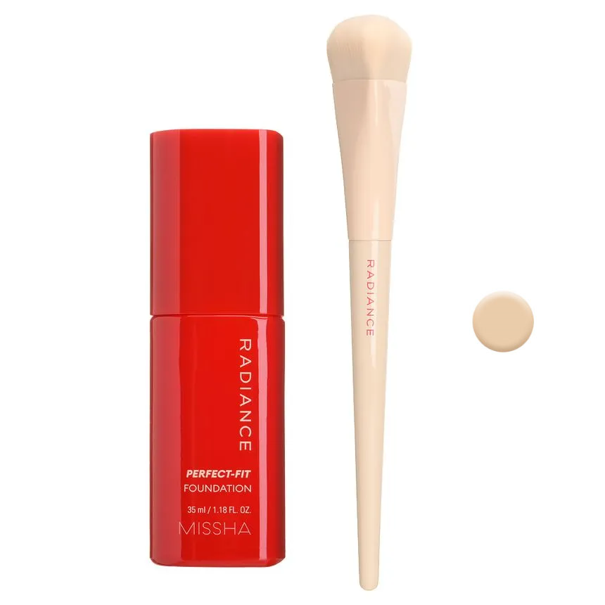 Missha Radiance Perfect Fit Foundation & Brush Set [No.22N] Beige