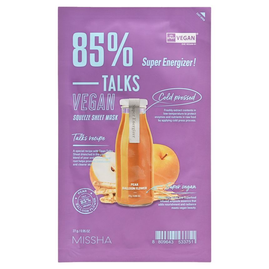 Missha Talks Vegan Squeeze Sheet Mask [Super Energizer]