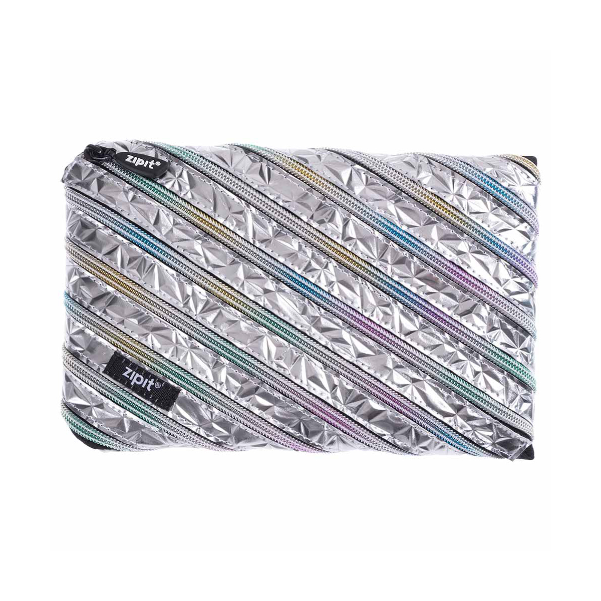 Zipit Metallic Jumbo Pouch Silvier