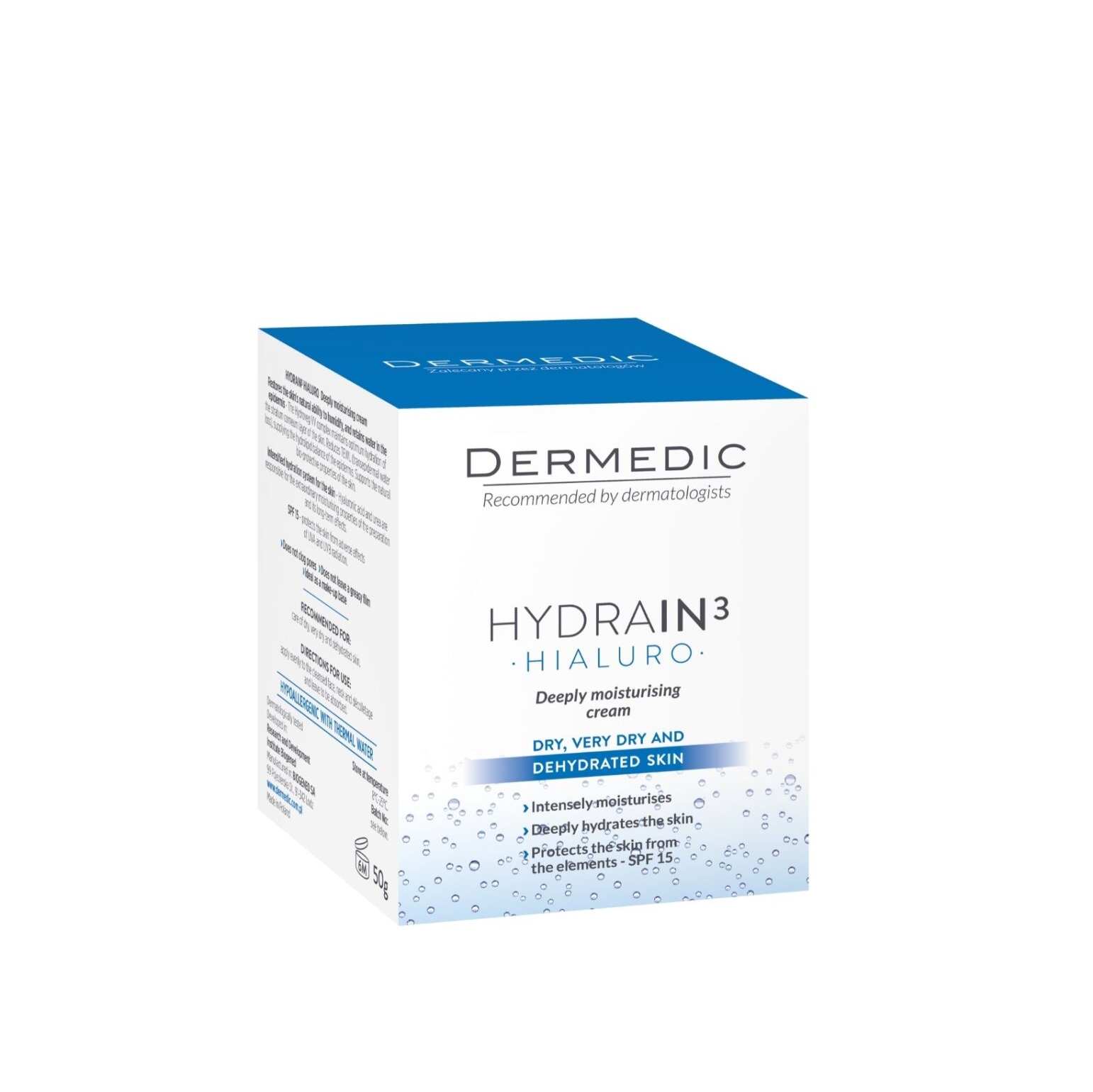 Dermedic Hydrain 3 Deeply Moisturiding Dry Skin Spf15