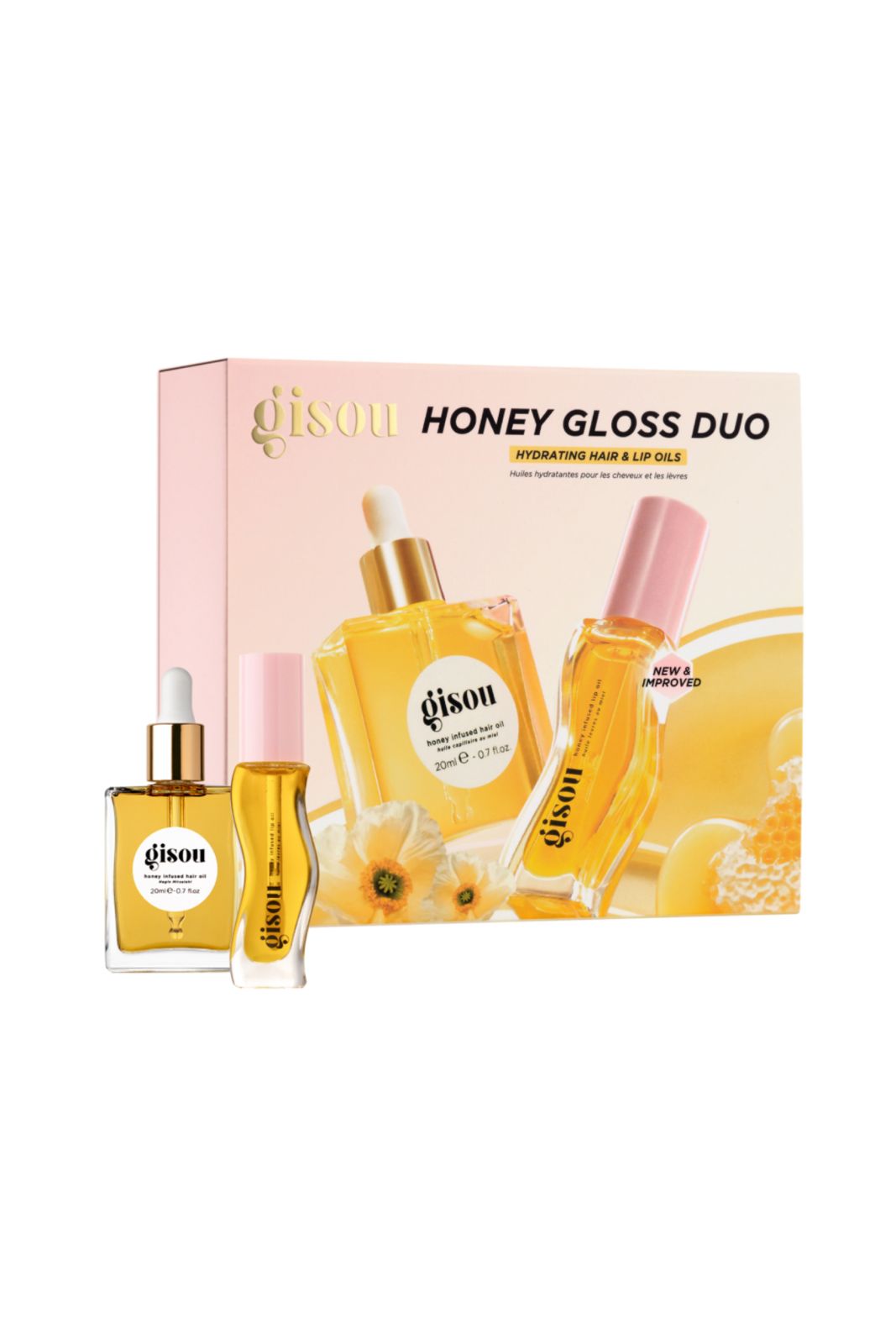 Gisou Honey Gloss Duo – Hydrating Hair & Lip Oils