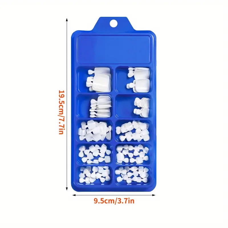 100 Pieces 12 Sizes Press On Toenails in Glossy White