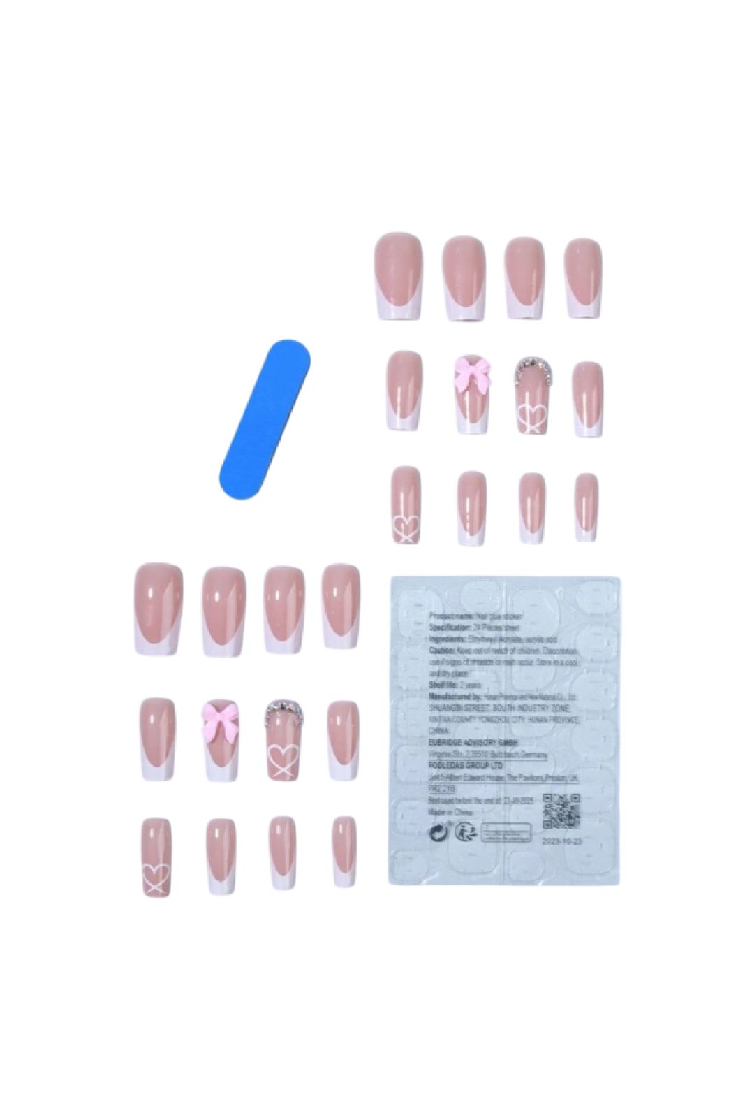 24pcs Cute Almond Shape Fake Nails Set