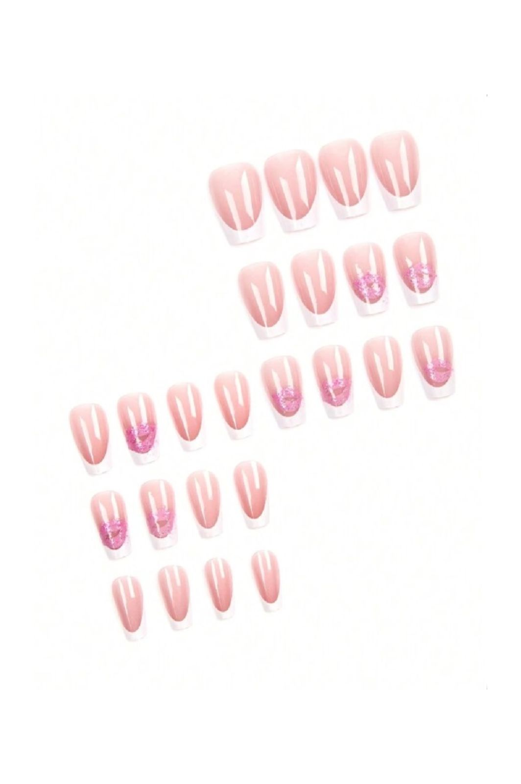 24pcs Medium Coffin White French Style