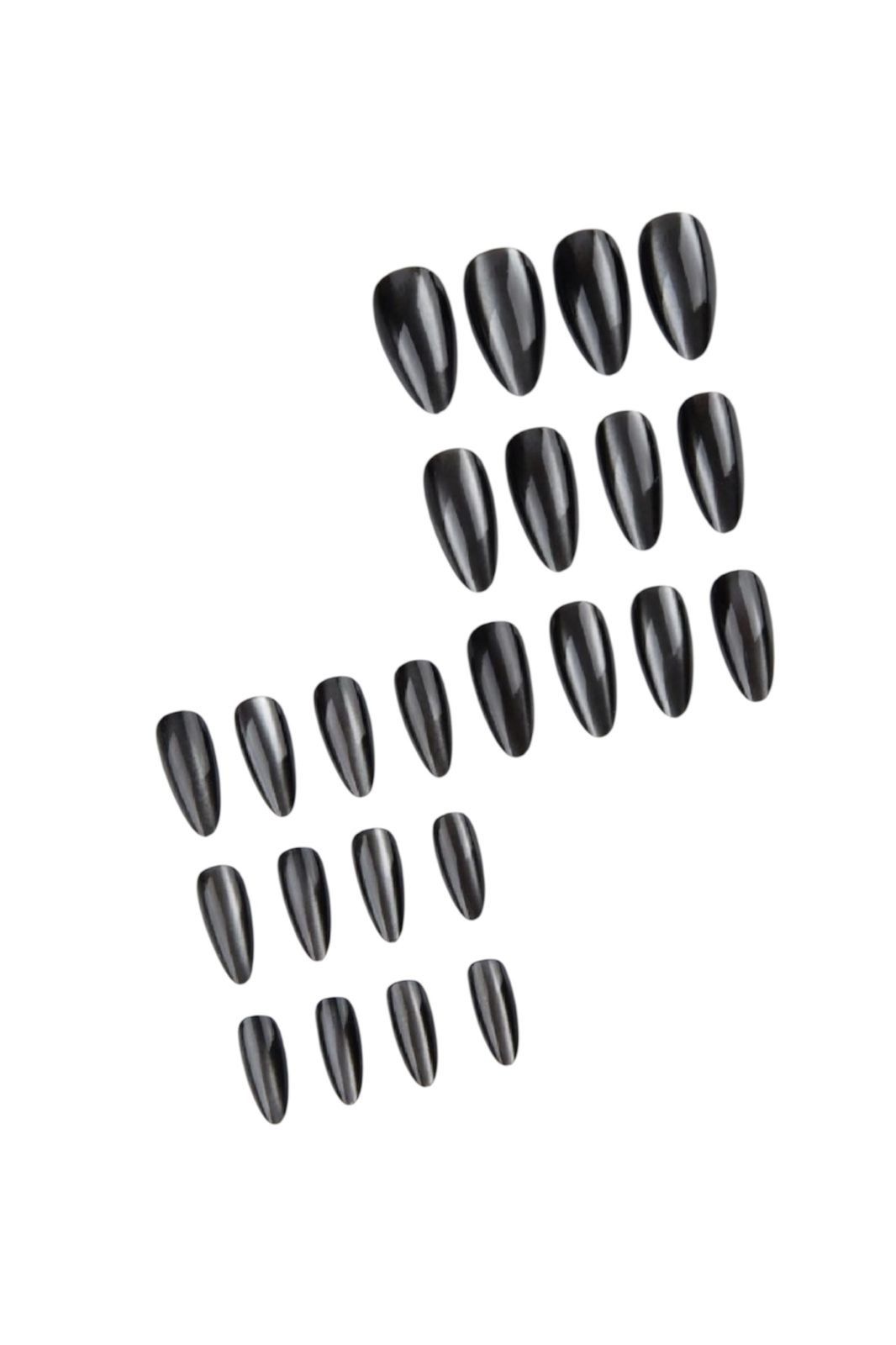 Sanrio 24pcs/Set Medium-Long Black-Silver Obsidian