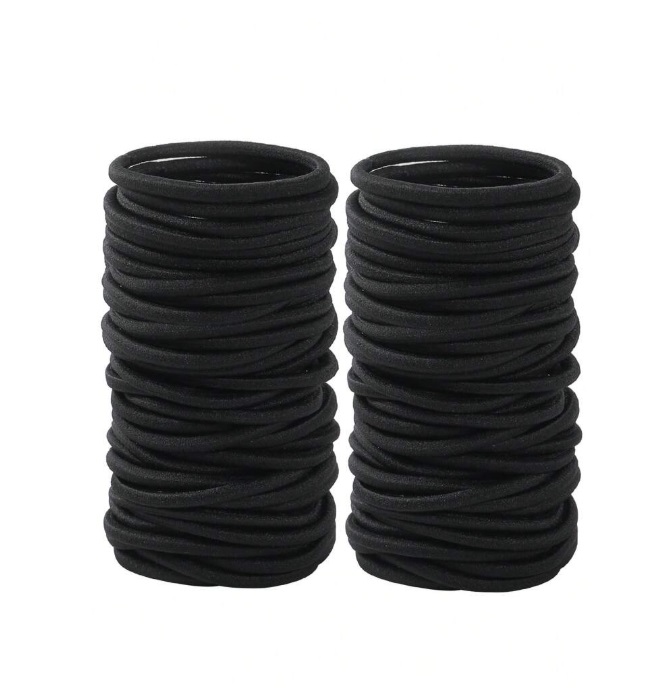 200 pcs Black Hair Ties
