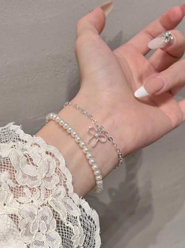 Fashion Layered Bow Beaded Bracelet