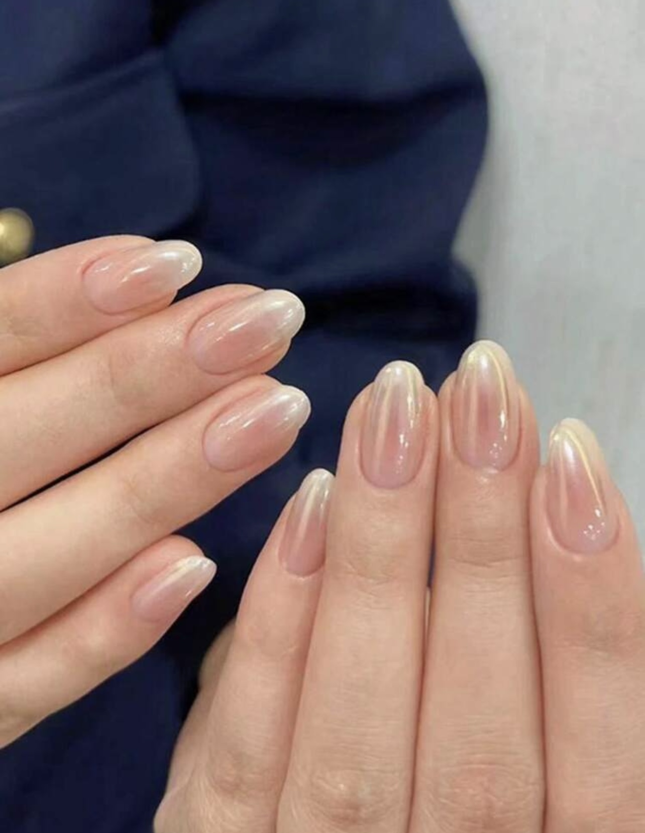 24pcs Oval Short Nude Pink Glossy Nail