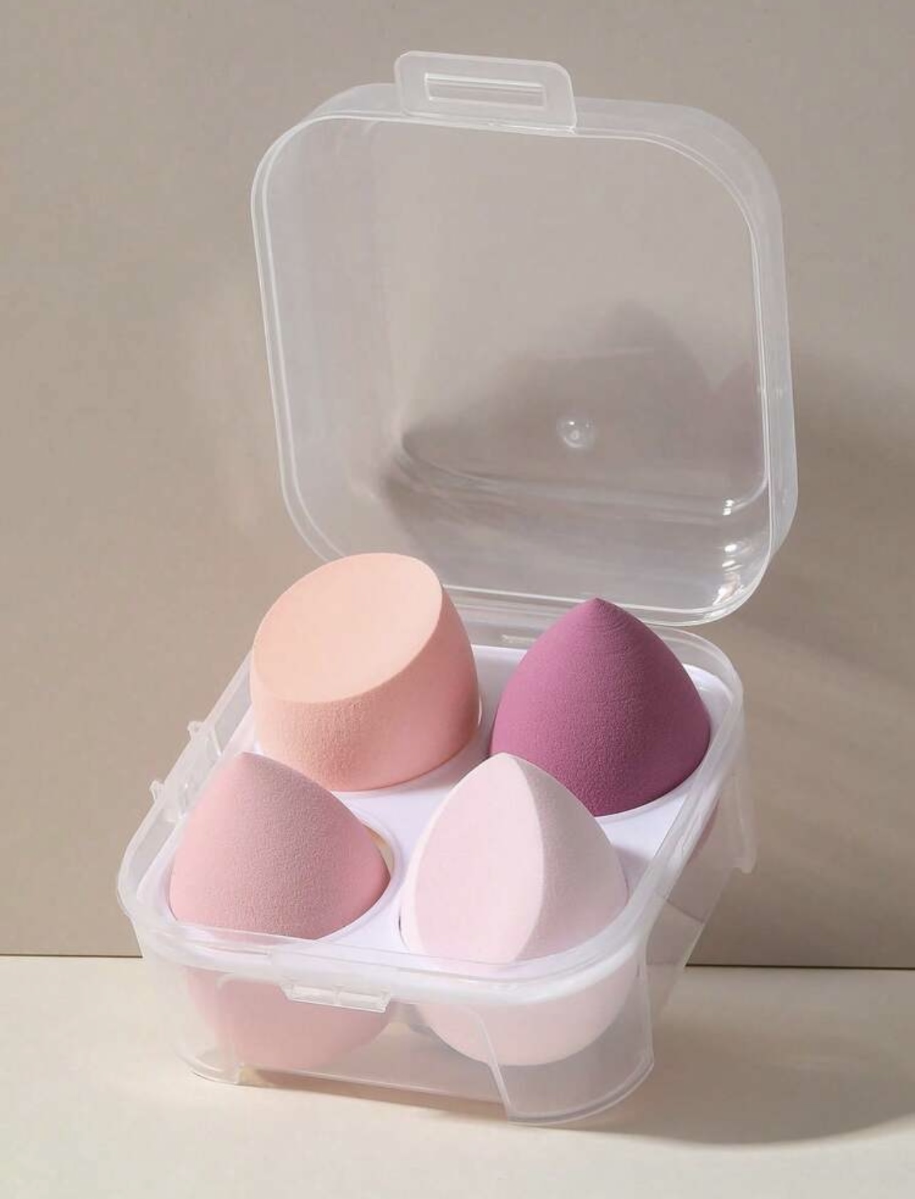4pcs Makeup Sponge Set With Storage Box