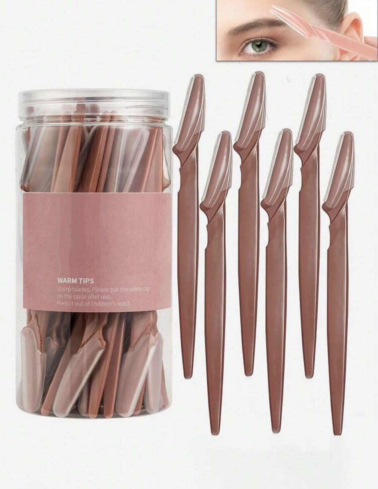 Coffee Colored Eyebrow Trimmer And Shaver Set