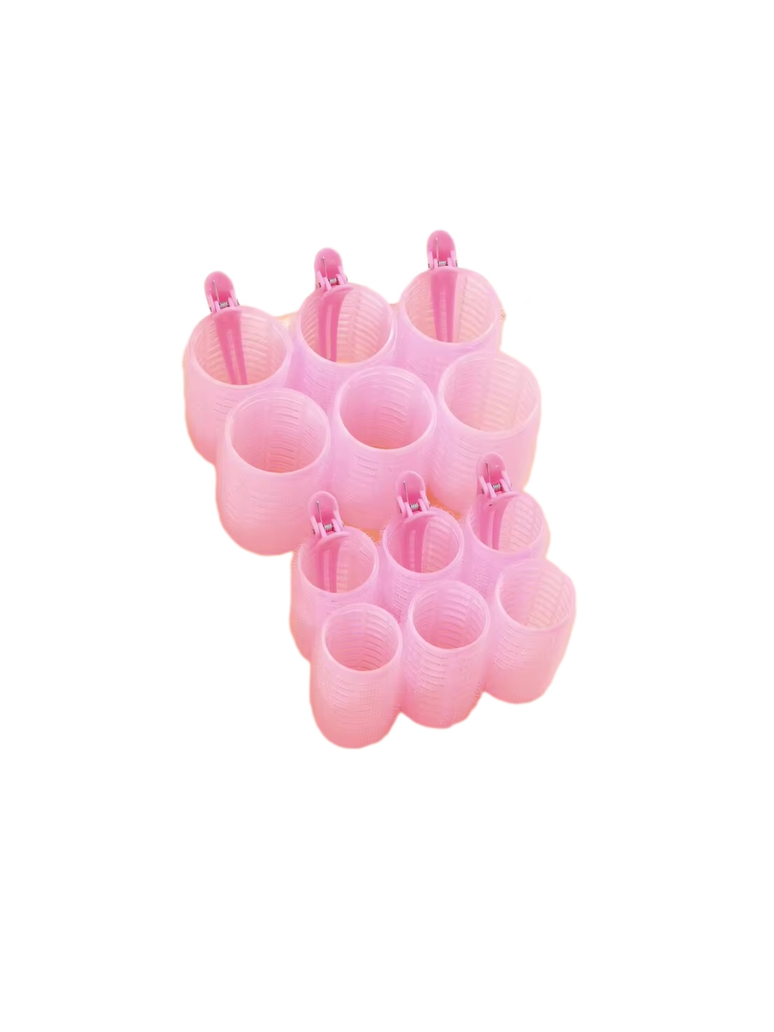 18pcs Heatless Hair Rollers (Pink)