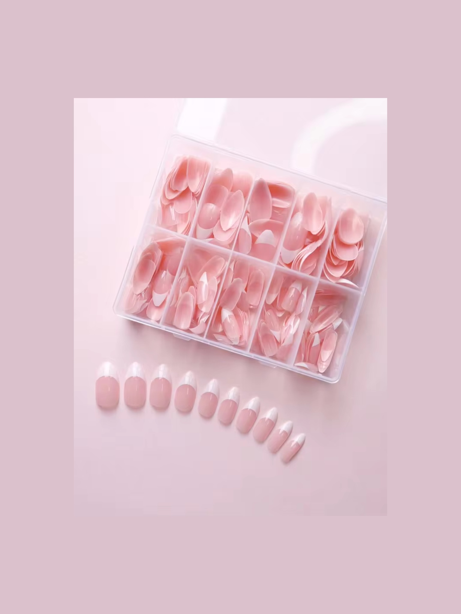 Almond French Press-On Nails (120pcs)